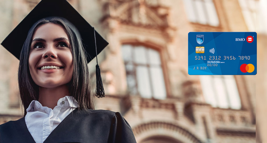 image of B M O N A I T Student Mastercard featuring the university logo